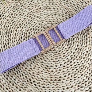 Elegant Woven Belt with Gold Buckle